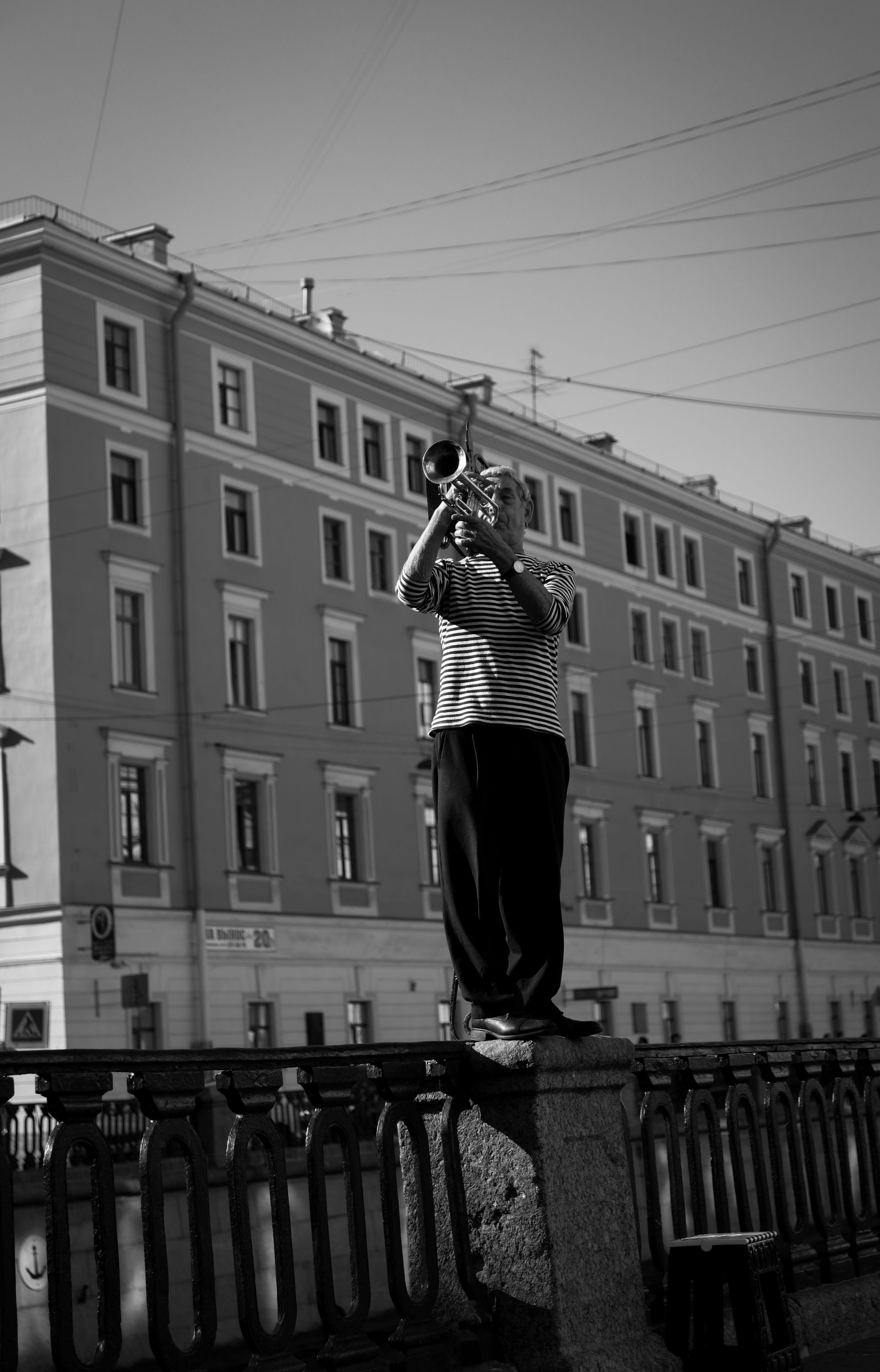 Trumpet player performing